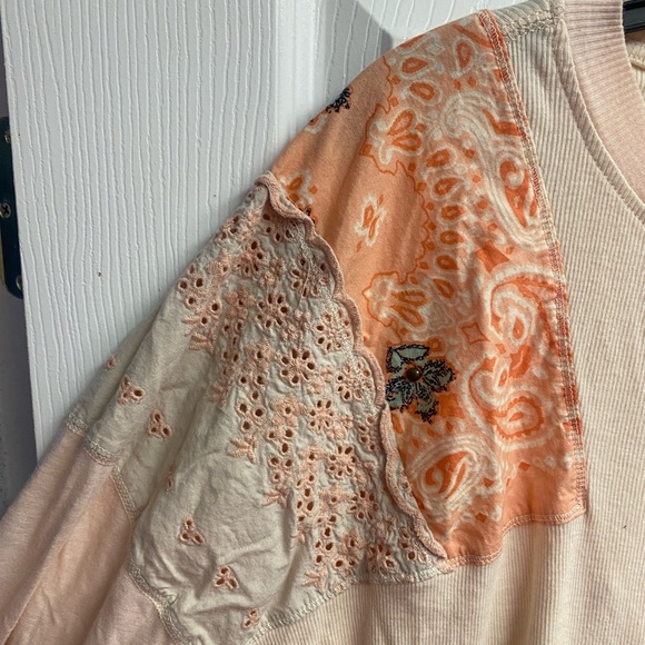 Free People “We The Free” Feelin It BOHO Cotton Blend Top Size Small - Picture 4 of 7